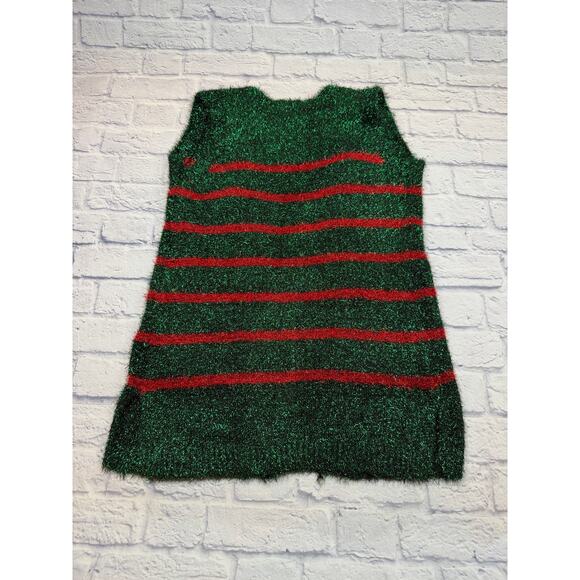 NWT Festive Ugly Christmas Sweater Vest Xmas Tree Sparkly 99 Jane Street A463 - Picture 2 of 4